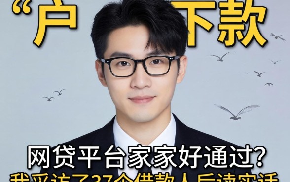 黑户下款的网贷平台哪家好通过？我采访了37个借款人后说实话