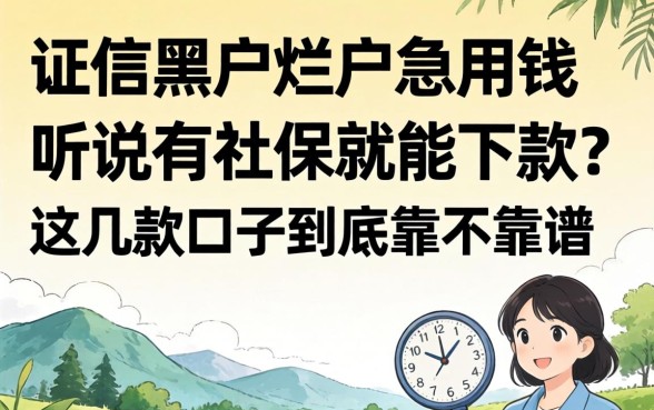 征信黑户烂户急用钱，听说有社保就能下款？这几款口子到底靠不靠谱？