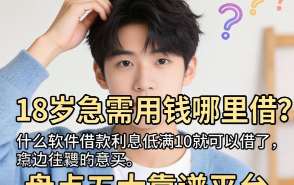 刚满18岁急需用钱哪里借？什么软件借款利息低满18就可以借了？盘点五大靠谱平台