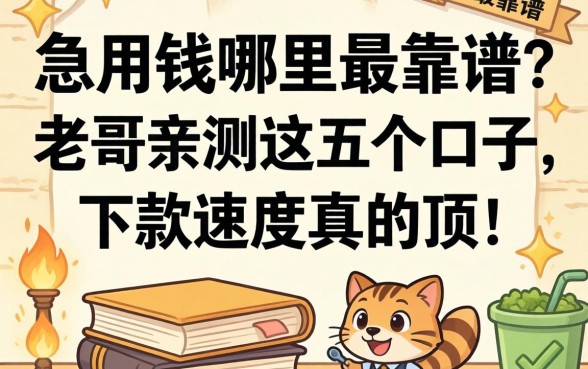 急用钱哪里最靠谱？老哥亲测这五个口子，下款速度真的顶！