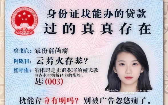 身份证就能办的贷款真的存在吗？别被广告忽悠瘸了