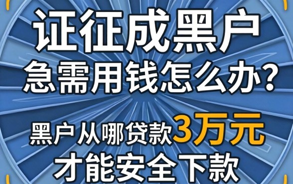 征信成黑户急需用钱怎么办？黑户从哪贷款3万元才能安全下款？