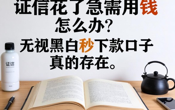 征信花了急需用钱怎么办？无视黑白秒下款的口子真的存在吗？