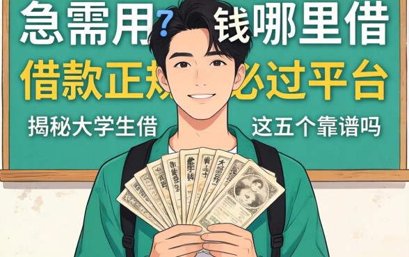 大学生急需用钱哪里借?揭秘大学生借款正规必过平台,这五个靠谱吗?