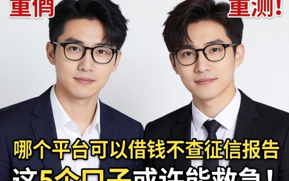 兄弟们实测：哪个平台可以借钱不查征信报告？这5个口子或许能救急！