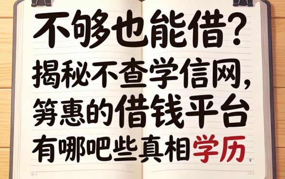 学历不够也能借？揭秘不查学信网的借钱平台有哪些真相