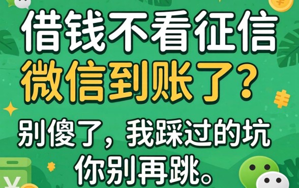 哪借钱不看征信微信到账了？别傻了，我踩过的坑你别再跳