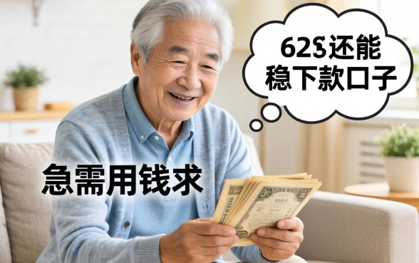 家里老人急需用钱，求推荐几个62岁还能稳下款的口子？