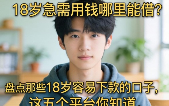 刚满18岁急需用钱哪里能借？盘点那些18岁容易下款的口子，这五个平台你知道吗？