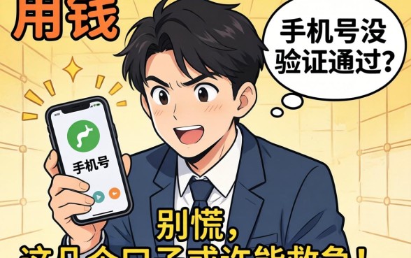 急用钱但手机号没验证通过？别慌，这几个口子或许能救急！