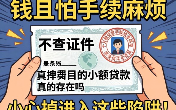 急需用钱又怕手续麻烦?不查证件的小额贷款真的存在吗?小心掉进这些陷阱!