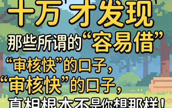 我借了一万才发现,那些所谓的“容易借”和“审核快”的口子,真相根本不是你想的那样