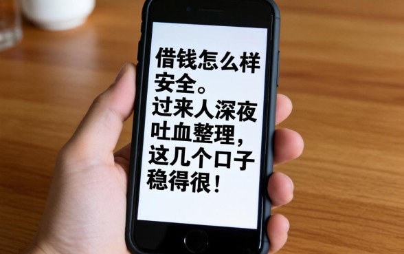手机借钱怎么样最安全呢?过来人深夜吐血整理,这几个口子稳得很!