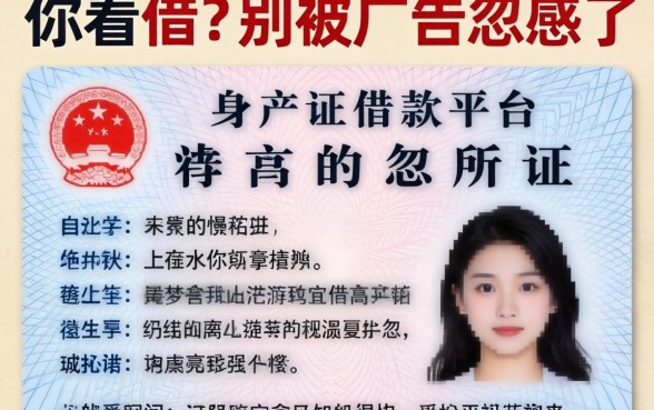 一张身份证借款平台有哪些可以借?别被广告忽悠了