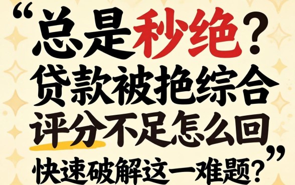 申请总是秒拒？贷款被拒综合评分不足是怎么回事？如何快速破解这一难题？