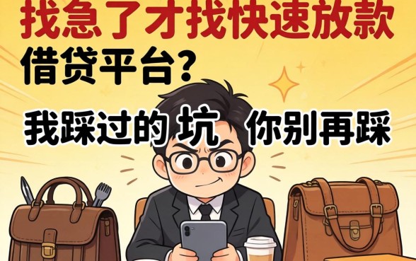 被逼急了才找快速放款的借贷平台？我踩过的坑你别再踩