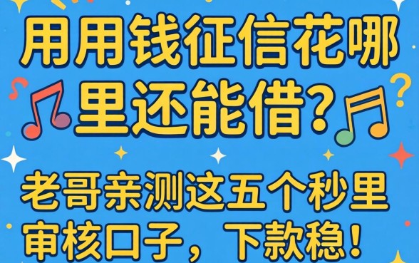 急用钱征信花哪里还能借？老哥亲测这五个秒审核口子，下款稳！
