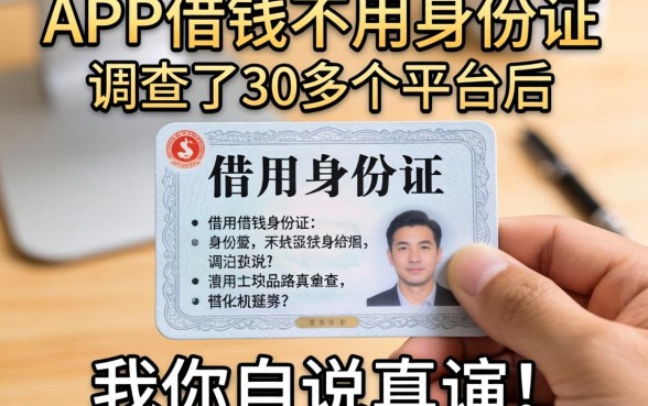 有什么app借钱不用身份证？调查了30多个平台后，我只能说真话