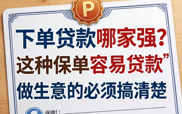 保单贷款哪家强?哪种保单容易贷款,做生意的必须搞清楚