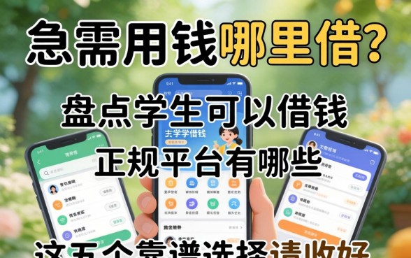 大学生急需用钱哪里借？盘点学生可以借钱的正规平台有哪些软件，这五个靠谱选择请收好