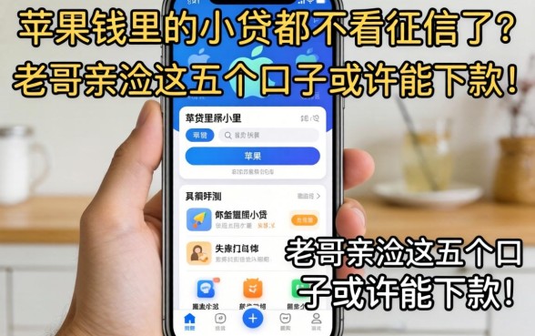 急用钱发现苹果手机里的小贷APP都不看征信了？老哥亲测这五个口子或许能下款！