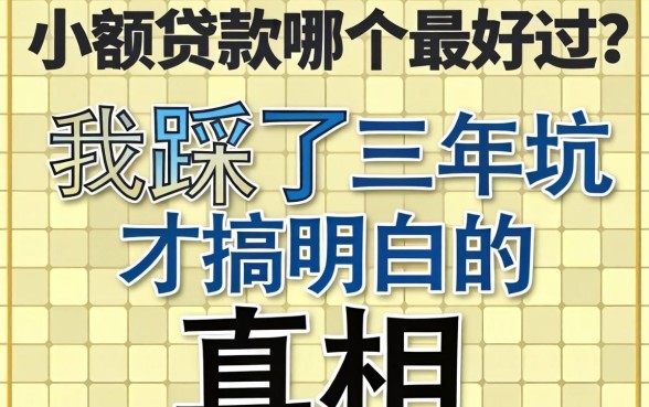 小额贷款哪个最好过?我踩了三年坑才搞明白的真相