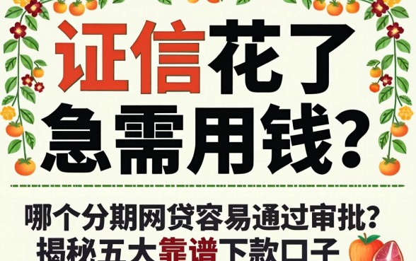 征信花了急需用钱？哪个分期网贷容易通过审批？揭秘五大靠谱下款口子