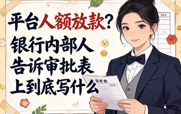 贷款平台大额放款?银行内部人告诉你审批表上到底写什么