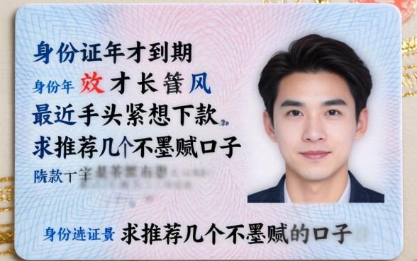 身份证2026年才到期，最近手头紧想下款，求推荐几个不墨迹的口子！
