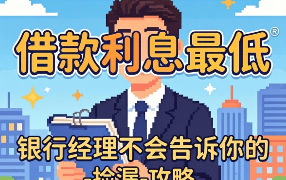 哪儿借款利息最低?银行经理不会告诉你的-捡漏-攻略