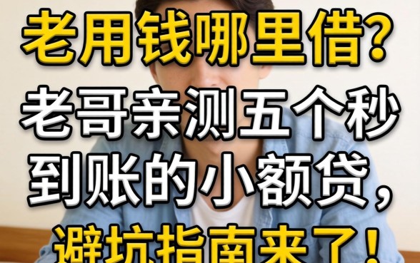 急用钱哪里借？老哥亲测五个秒到账的小额贷，避坑指南来了！