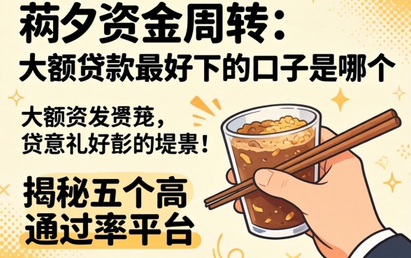急需资金周转?大额贷款最好下的口子是哪个?揭秘五个高通过率平台