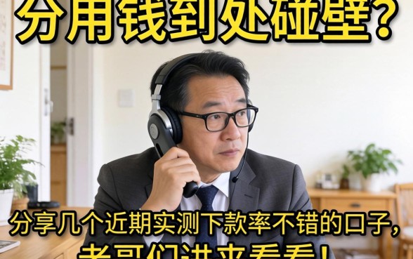 急用钱到处碰壁？分享几个近期实测下款率不错的口子，老哥们进来看看！