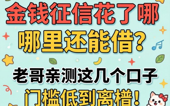 急需用钱征信花了哪里还能借？老哥亲测这几个口子门槛低到离谱！