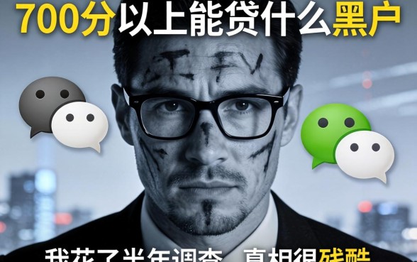 微信700分以上能贷什么黑户?我花了半年调查,真相很残酷