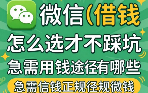 微信里面可以借钱的正规途径有哪些?急需用钱怎么选才不踩坑?