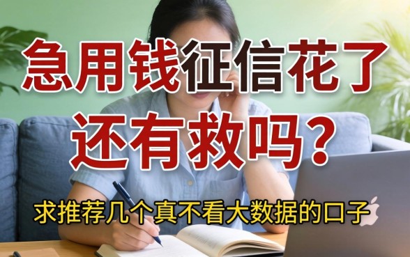 急用钱征信花了还有救吗？求推荐几个真不看大数据的口子！