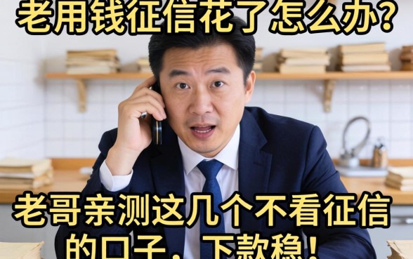 急用钱征信花了怎么办？老哥亲测这几个不看征信的口子，下款稳！