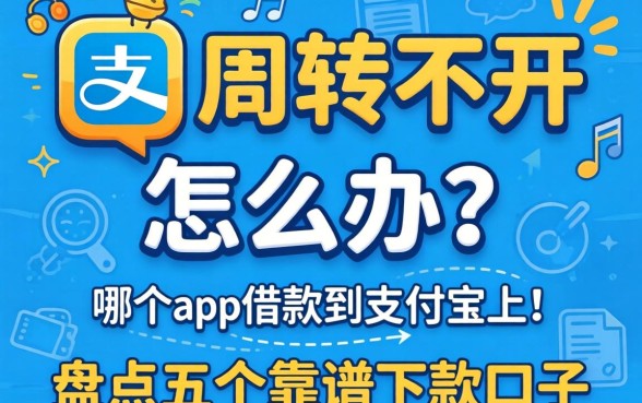 资金周转不开怎么办？哪个app可以借款到支付宝上？盘点五个靠谱下款口子