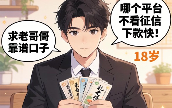 刚满18岁想借几千块周转，哪个平台不看征信下款快？求老哥们推荐靠谱口子！