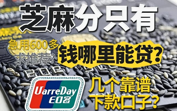芝麻分只有600多，急用钱哪里能贷？求推荐几个靠谱的下款口子！