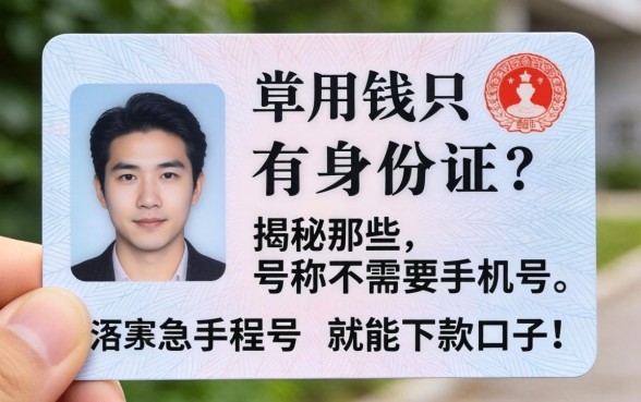 急用钱只有身份证?揭秘那些号称不需要手机号就能下款的口子