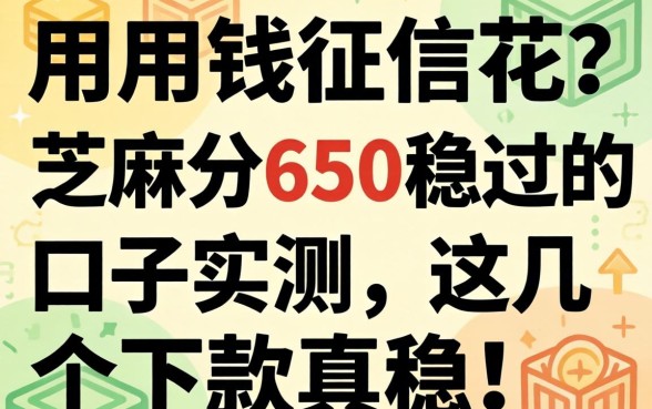 急用钱征信花？芝麻分650稳过的口子实测，这几个下款真稳！