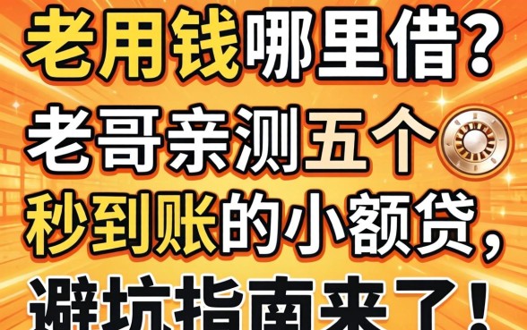 急用钱哪里借？老哥亲测五个秒到账的小额贷，避坑指南来了！