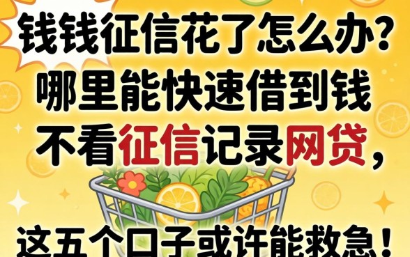 急需用钱征信花了怎么办？哪里能快速借到钱不看征信记录的网贷，这五个口子或许能救急！