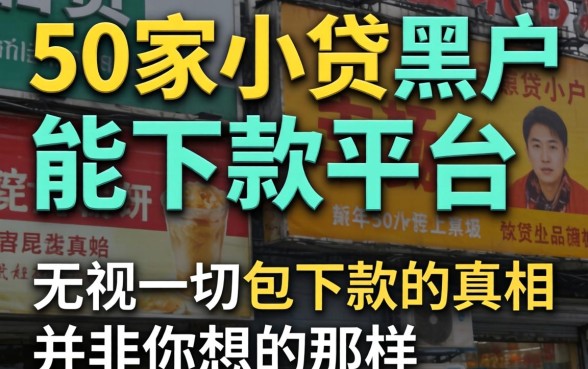 我借了50家小贷黑户能下款的平台，发现无视一切包下款的真相并非你想的那样