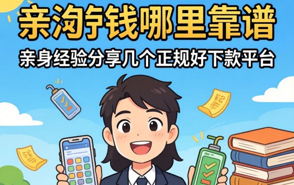 急需用钱哪里靠谱？亲身经历分享几个正规好下款的平台