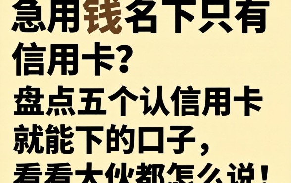 急用钱名下只有信用卡？盘点五个认信用卡就能下的口子，看看大伙都怎么说！
