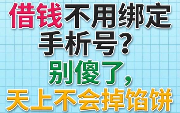 借钱不用绑定手机号？别傻了，天上不会掉馅饼