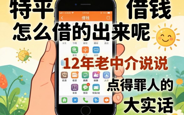 手机平台借钱怎么借的出来呢？12年老中介说点得罪人的大实话